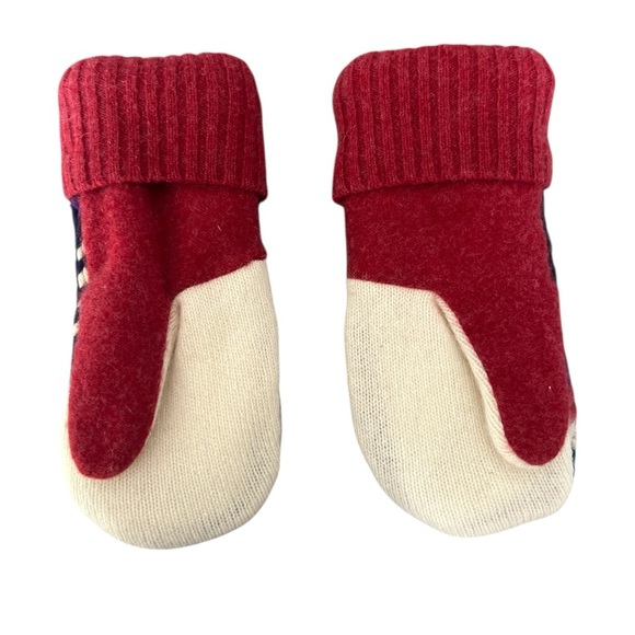 New Up-cycle Knitted Wool Lined Mitts - Picture 2 of 2